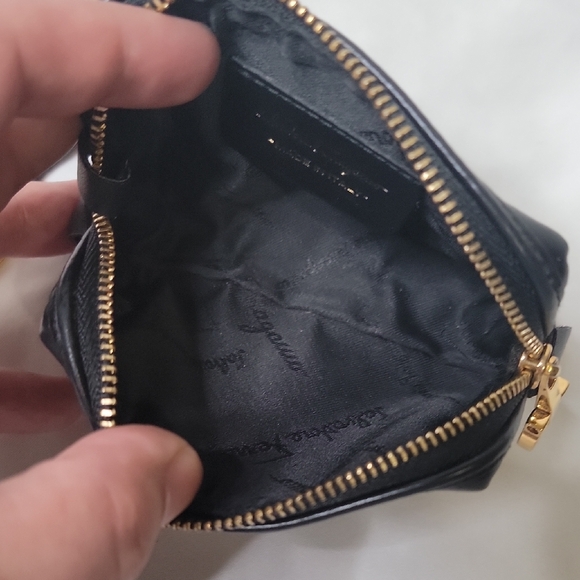 Salvatore Ferragamo Black Leather Pouch with Gold Ring - Picture 3 of 5